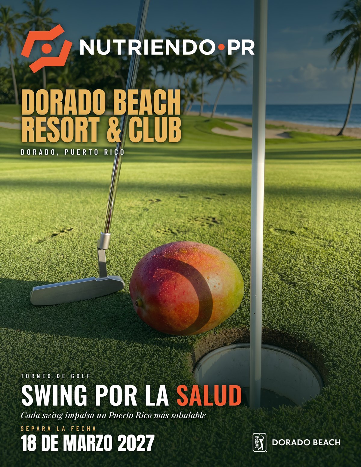 Save the Date · Torneo de Golf Nutriendo PR 2027